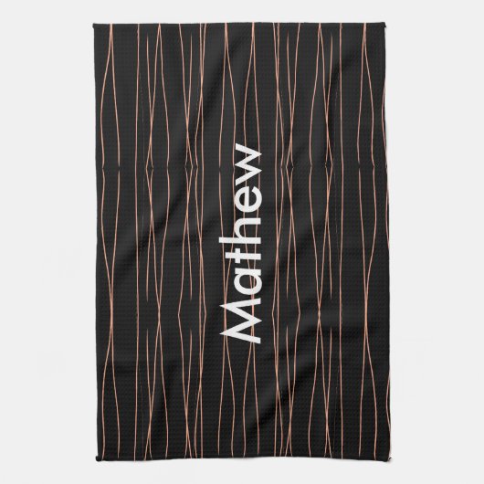 Enkelvoudig gram add your name letter man t theedoek (Verticaal)