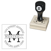 Enkelvoudig monogram met naam en retouradres 	rubberstempel (Gestempeld)