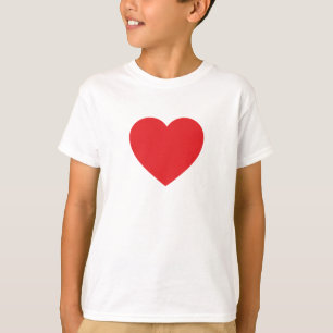 Enkelvoudig rood hart op een Kinder scharretje T-shirt