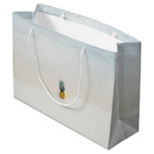 Enkelvoudige ananas op het strand groot cadeauzakje (Achterkant Gekanteld)