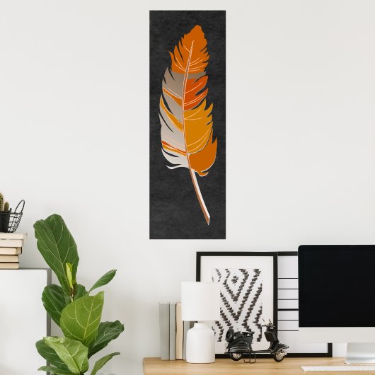 Enkelvoudige doether - Roestvast Sinaasappel op he Poster (Thuiskantoor)