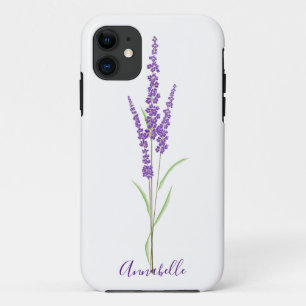 Enkelvoudige lavendelstengel   Gepersonaliseerd iPhone 11 Hoesje