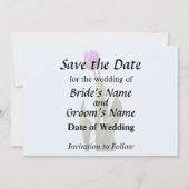 Enkelvoudige Paarse Tulp Save The Date (Voorkant)