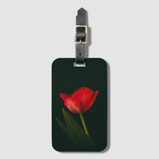 Enkelvoudige rode tulp bagagelabel