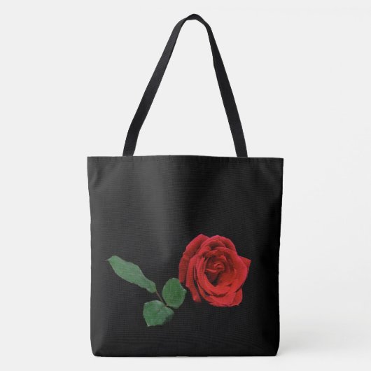 Enkelvoudige roodroodbloem Canvas tas (Voorkant)