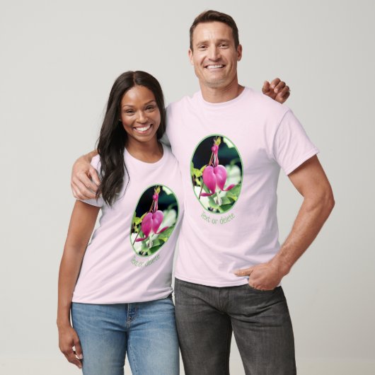 Enkelvoudige roze bloeding Hartbloem Aangepast T-shirt (Unisex)