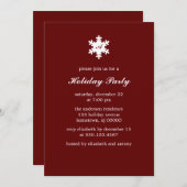 Enkelvoudige Snowflake Monogram Invitaties Kaart (Voorkant / Achterkant)