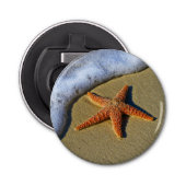 Enkelvoudige Starfish op strand Button Flesopener (Voorkant)