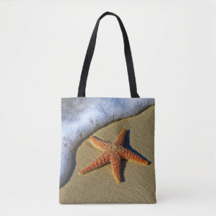 Enkelvoudige Starfish op strand Draagtas