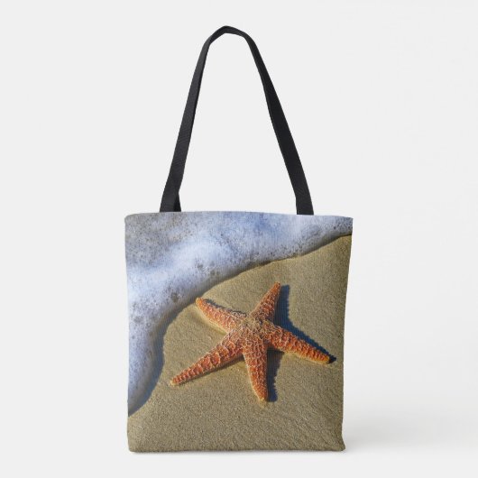 Enkelvoudige Starfish op strand Draagtas (Achterkant)
