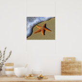 Enkelvoudige Starfish op strand Poster (Keuken)