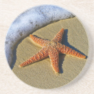 Enkelvoudige Starfish op strand Zandsteen Onderzetter