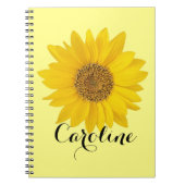 Enkelvoudige zonnebloem met aangepaste naam notitieboek (Voorkant)
