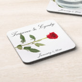 Enkelzijdige rode roze Elegant Bier Onderzetter (Linkerzijde)