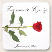 Enkelzijdige rode roze Elegant Bier Onderzetter (Voorkant)