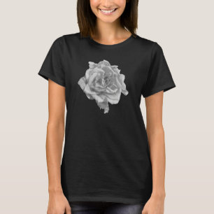 Enkelzwart en witte roze Bloem Vrouwen Tiener meis T-shirt