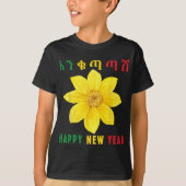 Enkuh Adey Abeba, Happy New Year, Ethioan Eritrean T-shirt (Voorkant)