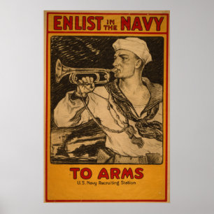 Enlist bij de marine poster