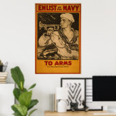 Enlist bij de marine poster (Thuiskantoor)