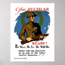 Enlist for the Infantry - WWI Poster