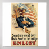 "Enlist" Old Uncle Sam U.S. Military Poster (Devant)