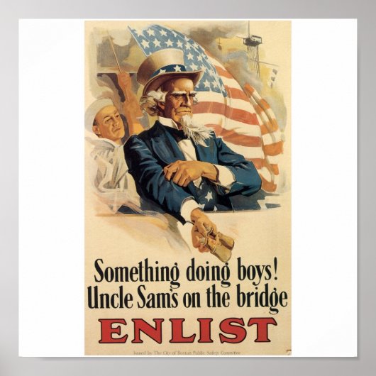 "Enlist" Oom Sam U.S. Militair Poster (Voorkant)