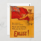 Enlist voor Canada! Briefkaart (Voorkant / Achterkant)
