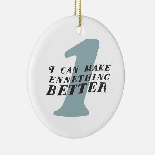 Enneagram 1 Funny Kerstversier Keramisch Ornament (Rechts)