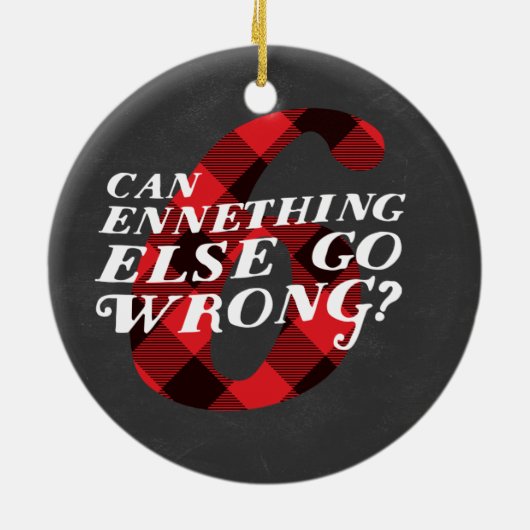 Enneagram 6 grappige kerstversiering keramisch ornament (Achterkant)