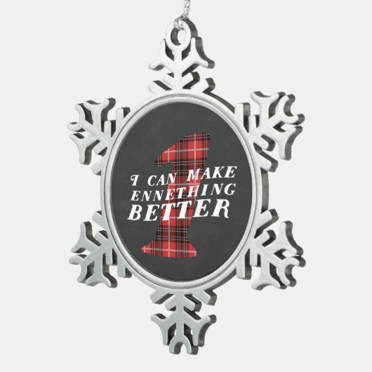 Enneagram Funny 1 Snowflake Ornament (Rechts)