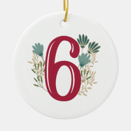 Enneagram Type 6 Floral kerstversiering Keramisch Ornament