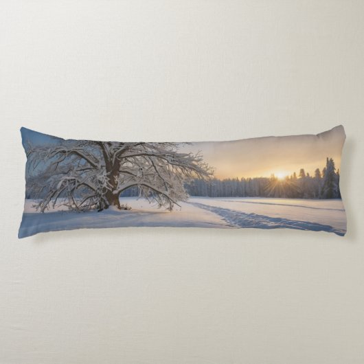 enneigé conception de champ long coussin (Devant)