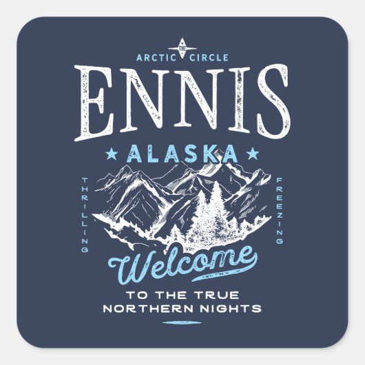 Ennis Alaska Vierkante Sticker (Voorkant)