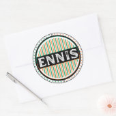 Ennis City Pride Emblem – Irish Identity Ronde Sticker (Envelop)