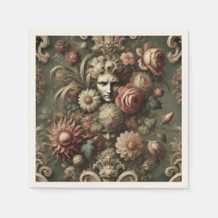 Ennui Elegance – Gotisch Barok Bloemenpatroon Servet