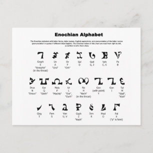 Enochian Alphabet Chart Briefkaart