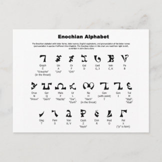 Enochian Alphabet Chart Briefkaart