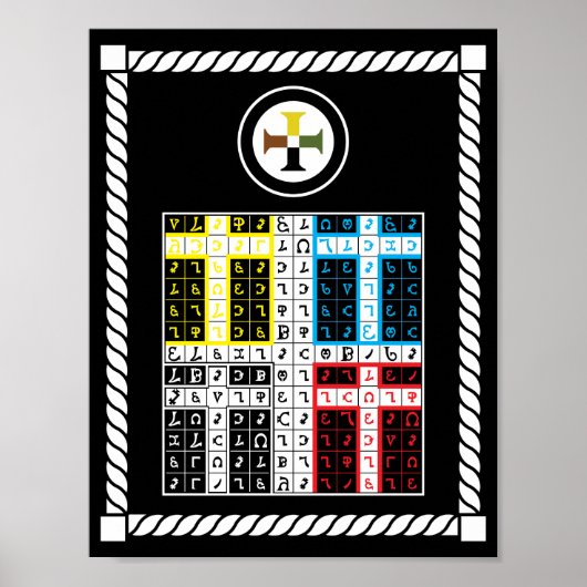 Enochian Earth Elemental Tablet op Canvas Poster (Voorkant)