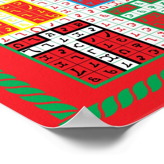 Enochian Fire Elemental Tablet op Canvas Poster (Hoek)