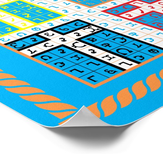 Enochian Water elementaire tablet op Canvas Poster (Hoek)