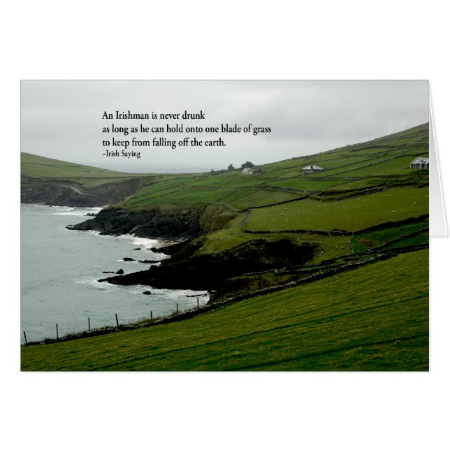 Énonciation irlandaise au sujet du boire (Devant horizontal)