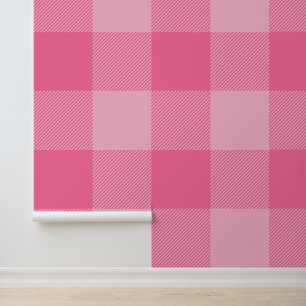 Enorm Frans Roze Buffalo Plaid Behang