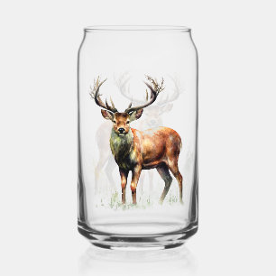 Enorm hert met gewei  blikvorm glas