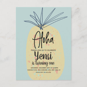Enorme Ananas Kunst Verjaardag Tropische Zomer Alo Briefkaart