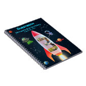 Enorme drie | Rocket Space 3e verjaardag gastenboe Notitieboek (Rechterzijde)