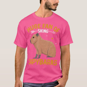 Enorme fan van skiën Capybaras Funny Knaagdier Cap T-shirt