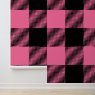 Enorme Franse roze en zwarte Buffalo Plaid Behang