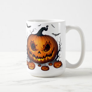 Enorme Halloween-pompoen met gloeiende ogen 👻 Koffiemok