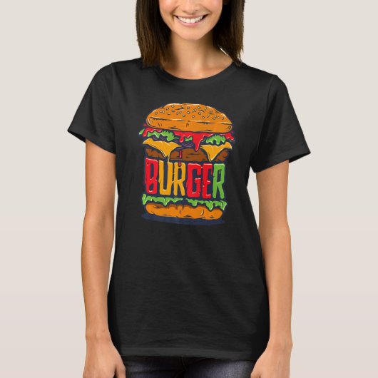 Enorme hamburger cheeseburger restaurant Burger T-shirt (Voorkant)