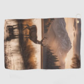 Enorme herten op Mountain Lake Golfhanddoek (Horizontaal)